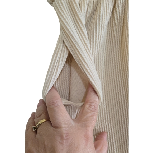 Free People Beach Cream Waffle Joggers with Faux Button Fly XS Pockets - Picture 2 of 5